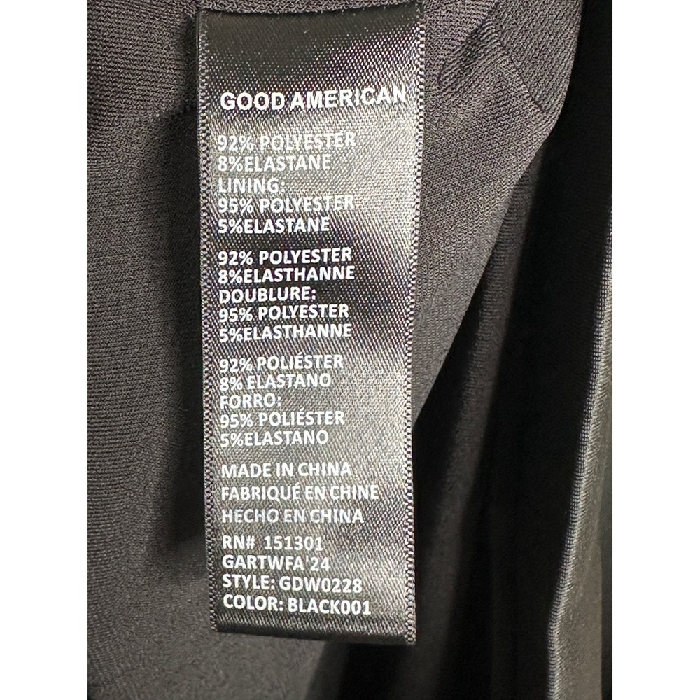 Good American Mini Dress 2X Black Scuba Bodycon GDW0228 LBD Capsule Minimalist - Picture 5 of 6